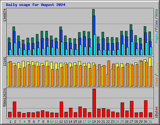 Daily usage for August 2024