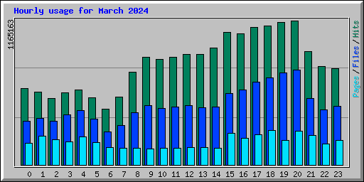 Hourly usage for March 2024